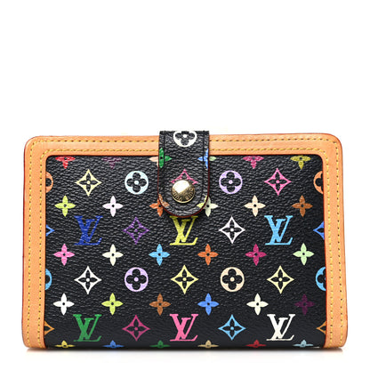 Louis Vuitton Monogram Multicolor French Purse Wallet Black 1 of 8