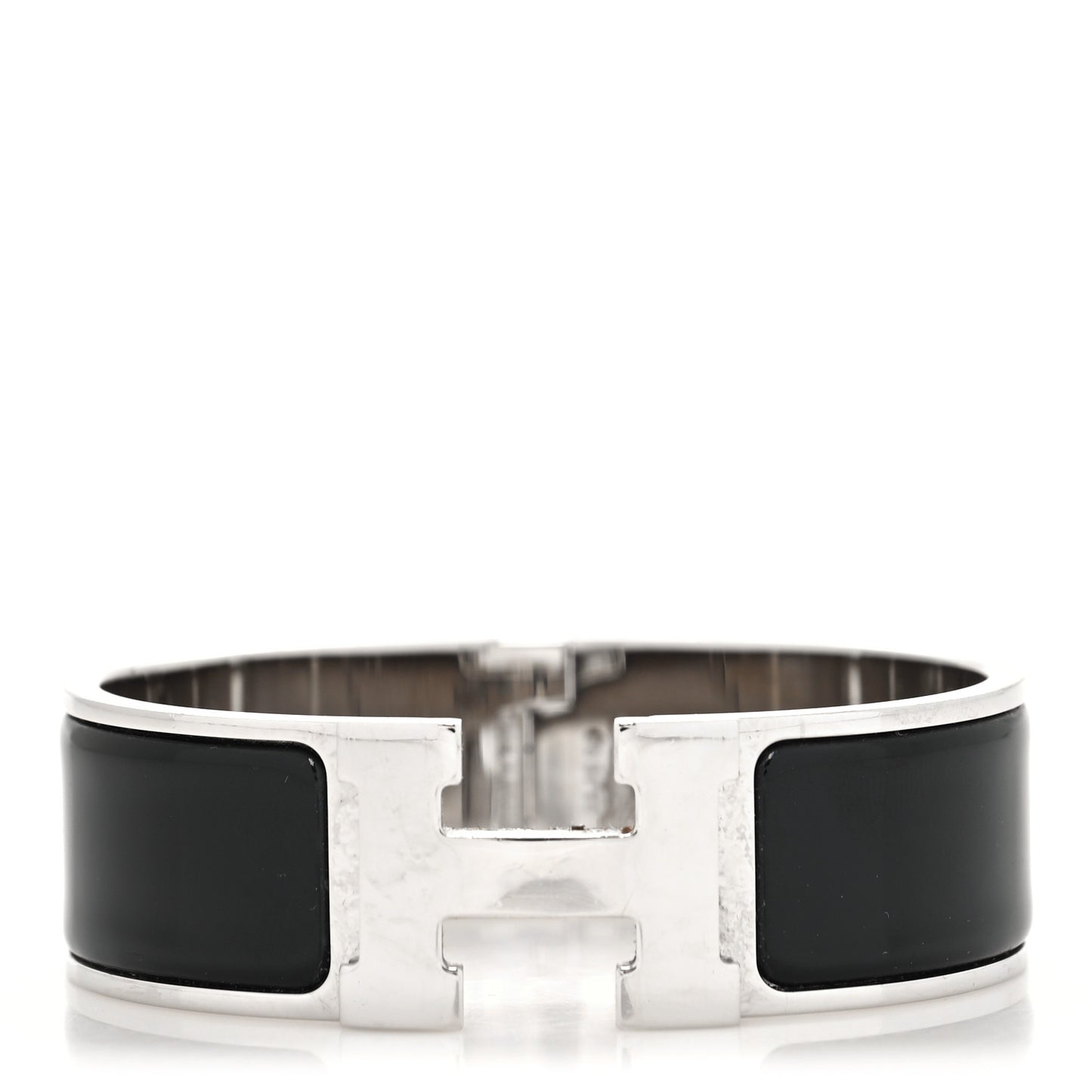 Enamel Wide Clic Clac H Bracelet GM Black