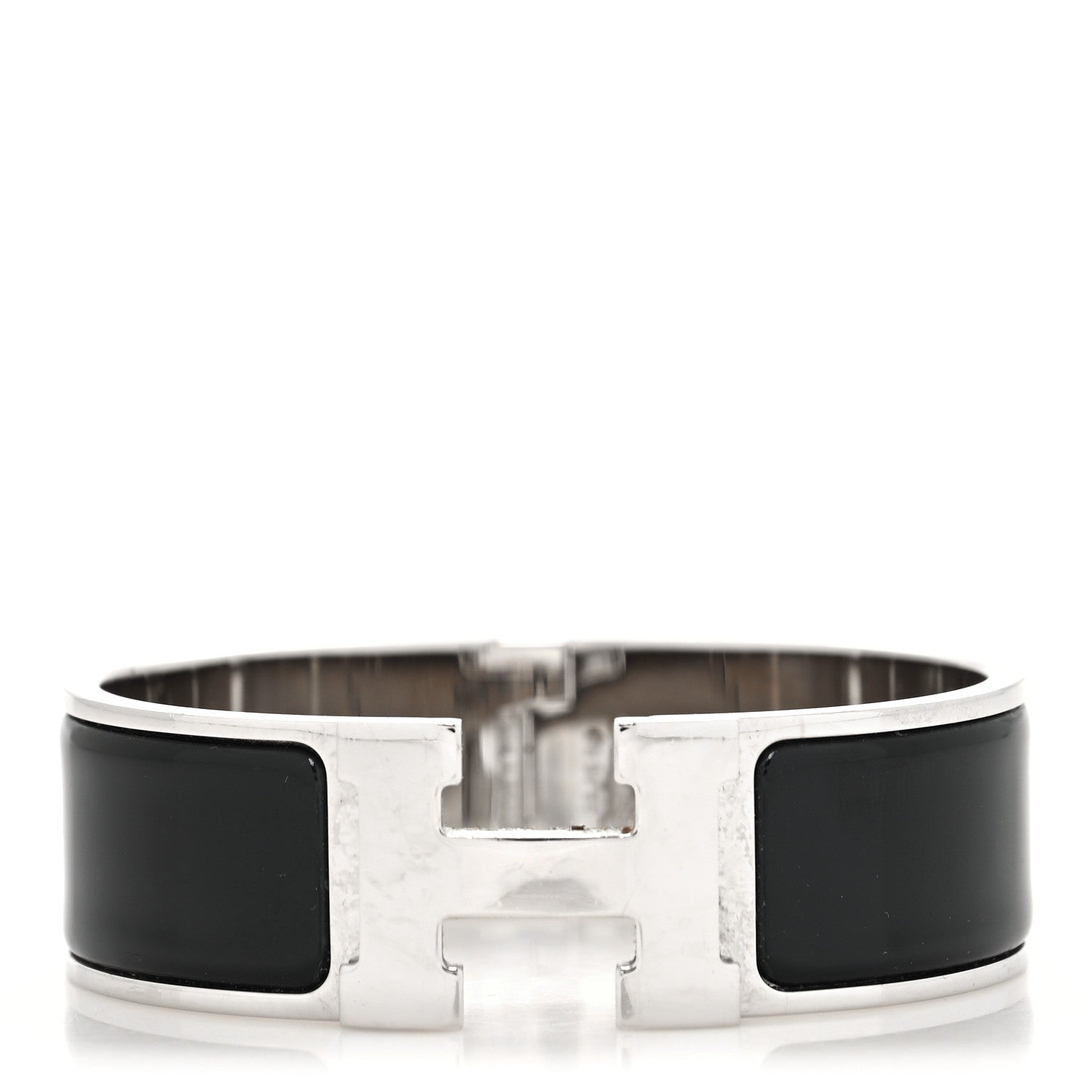 Hermes Enamel Wide Clic Clac H Bracelet GM Black 1 of 5