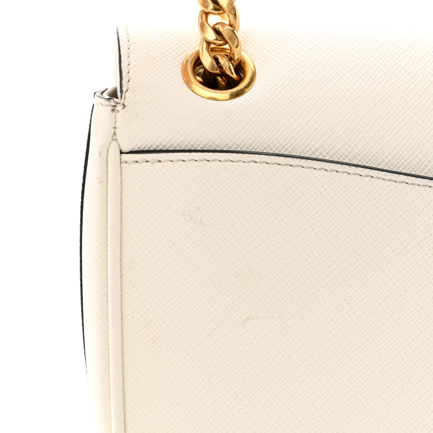 Prada Saffiano Flap Shoulder Bag Bianco 12 of 13