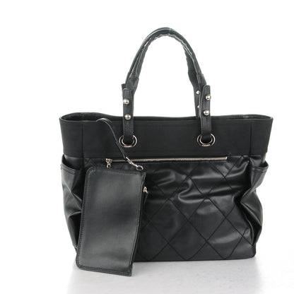 Chanel Coated Canvas Large Paris Biarritz Tote Black 5 of 10