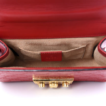 Gucci Guccissima Small Padlock Shoulder Bag Hibiscus Red 4 of 8