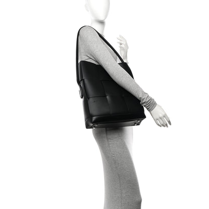 Bottega Veneta French Calfskin Maxi Intrecciato Large Vertical Arco Tote Black 2 of 12