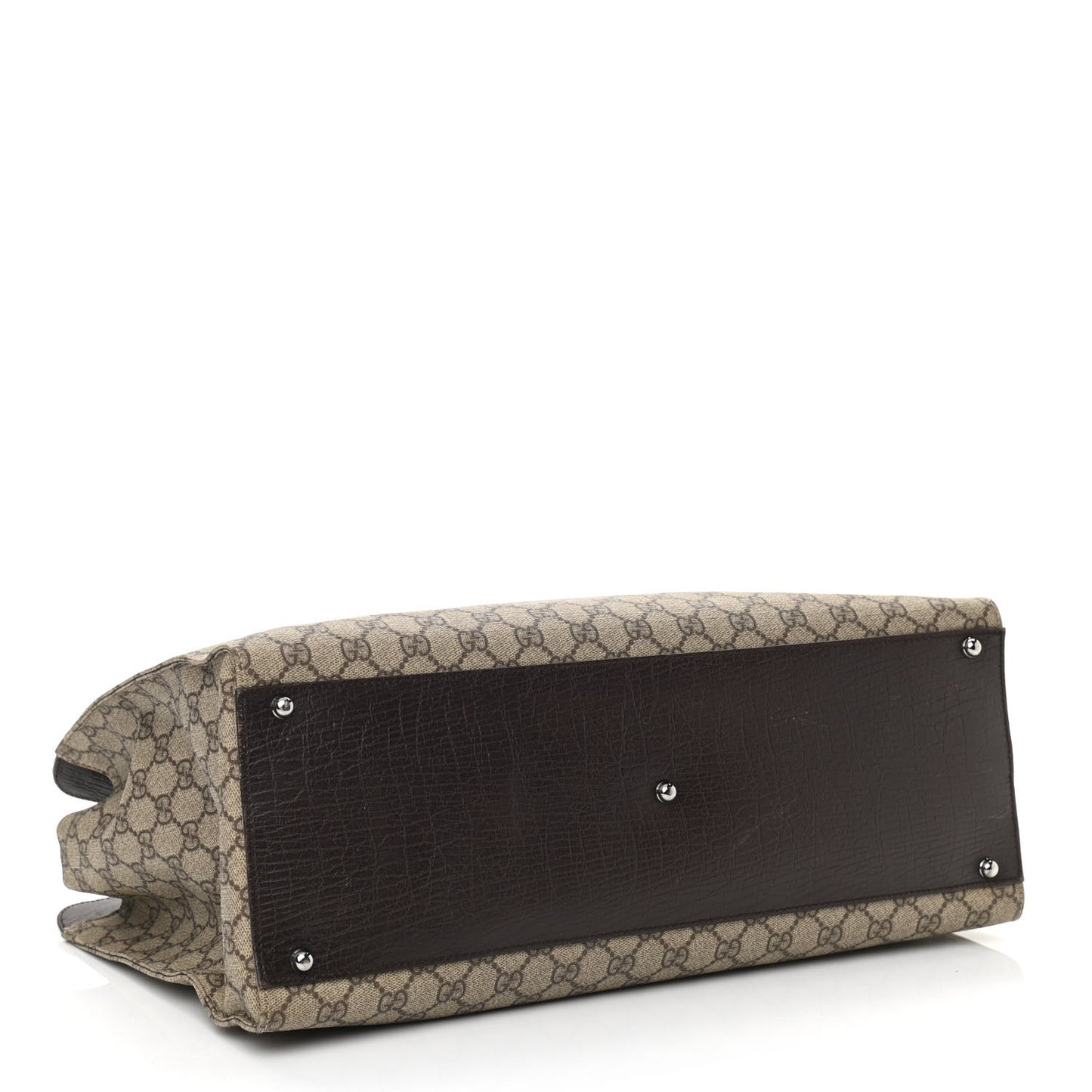 GG Plus Monogram Piston Lock Tote Dark Brown