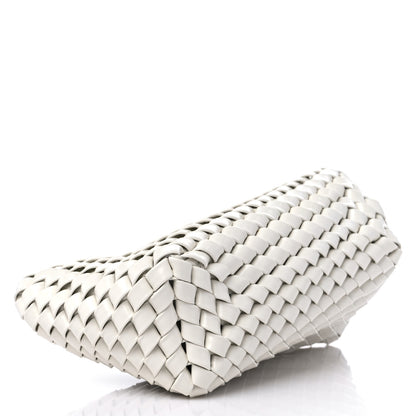 Bottega Veneta Patent Nappa Intrecciato Slanted Clutch White 4 of 7