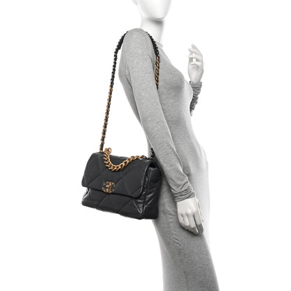 Chanel Goatskin Quilted Large Chanel 19 Flap Dark Grey 2 of 11