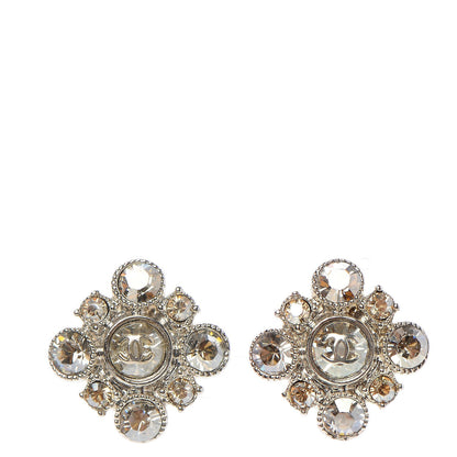 Chanel Crystal CC Earrings Silver 1 of 4