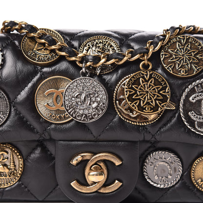 Chanel Aged Calfskin Quilted Extra Mini Medallion Flap Black 10 of 10