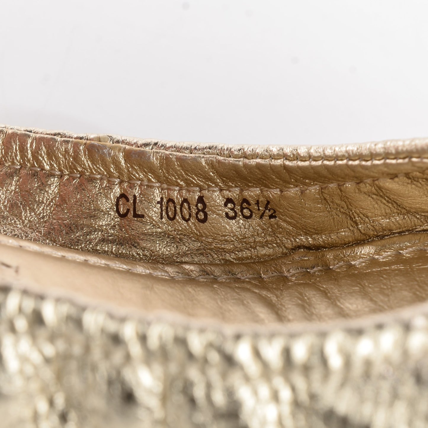 Metallic Calfskin Lemon Ballerina Flats 36.5 Gold