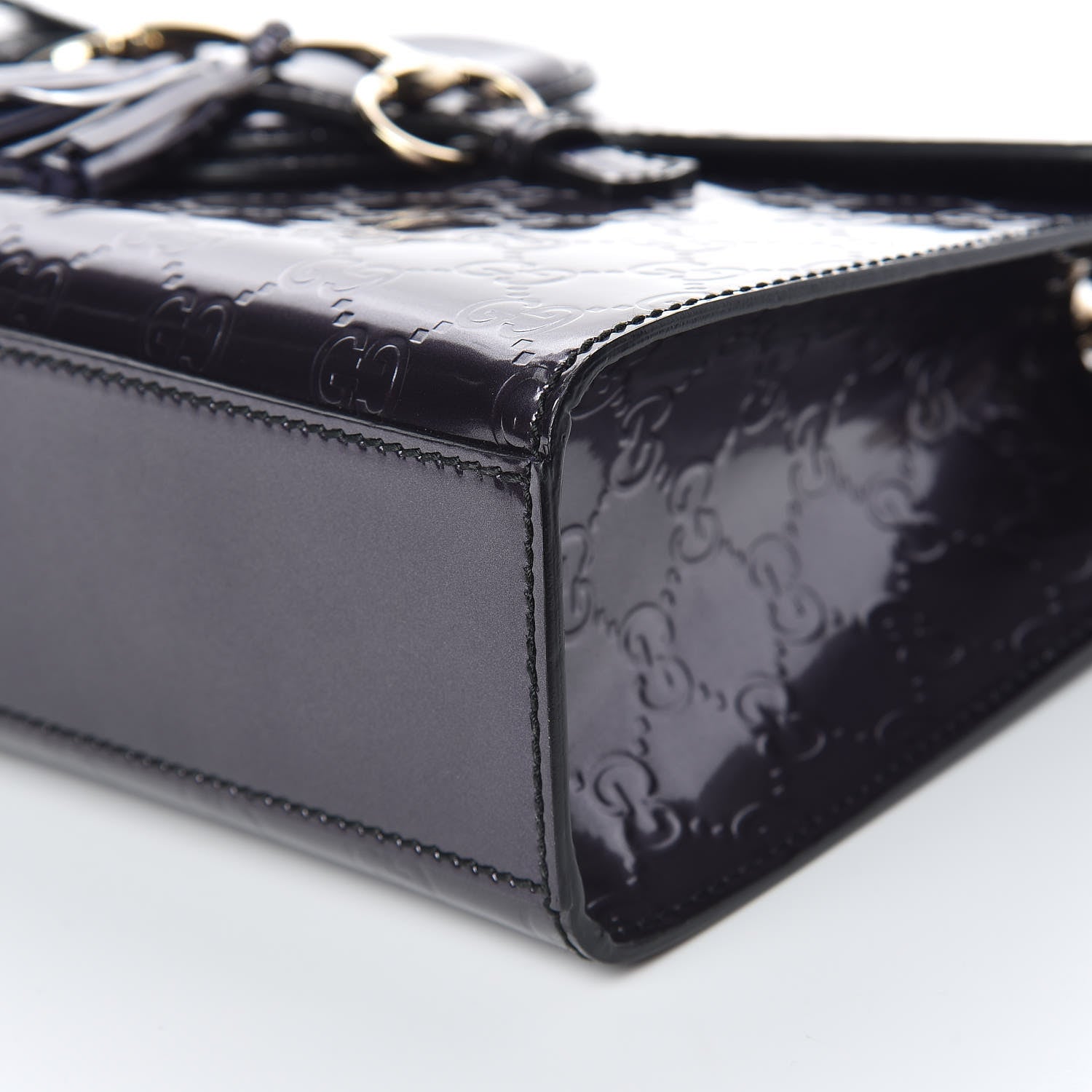 Gucci Shine Guccissima Medium Emily Chain Shoulder Bag Melanzana 7 of 11