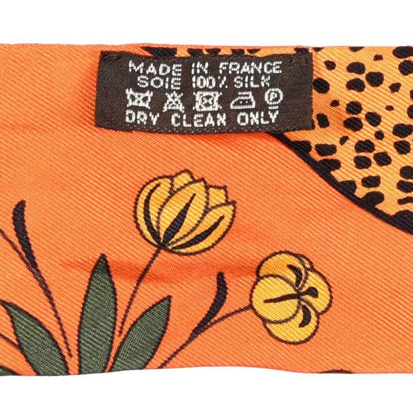 Silk Les Leopards Twilly Orange Abricot Vert