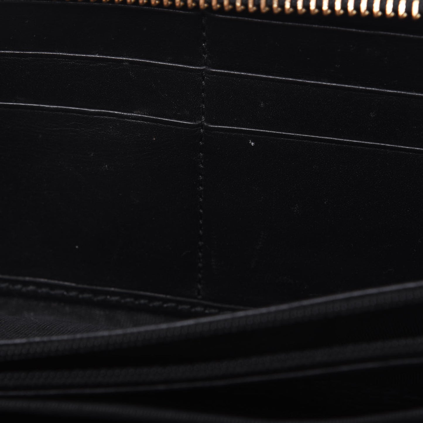 GG Supreme Monogram Moon Calfskin Zip Around Wallet Beige Ebony Black