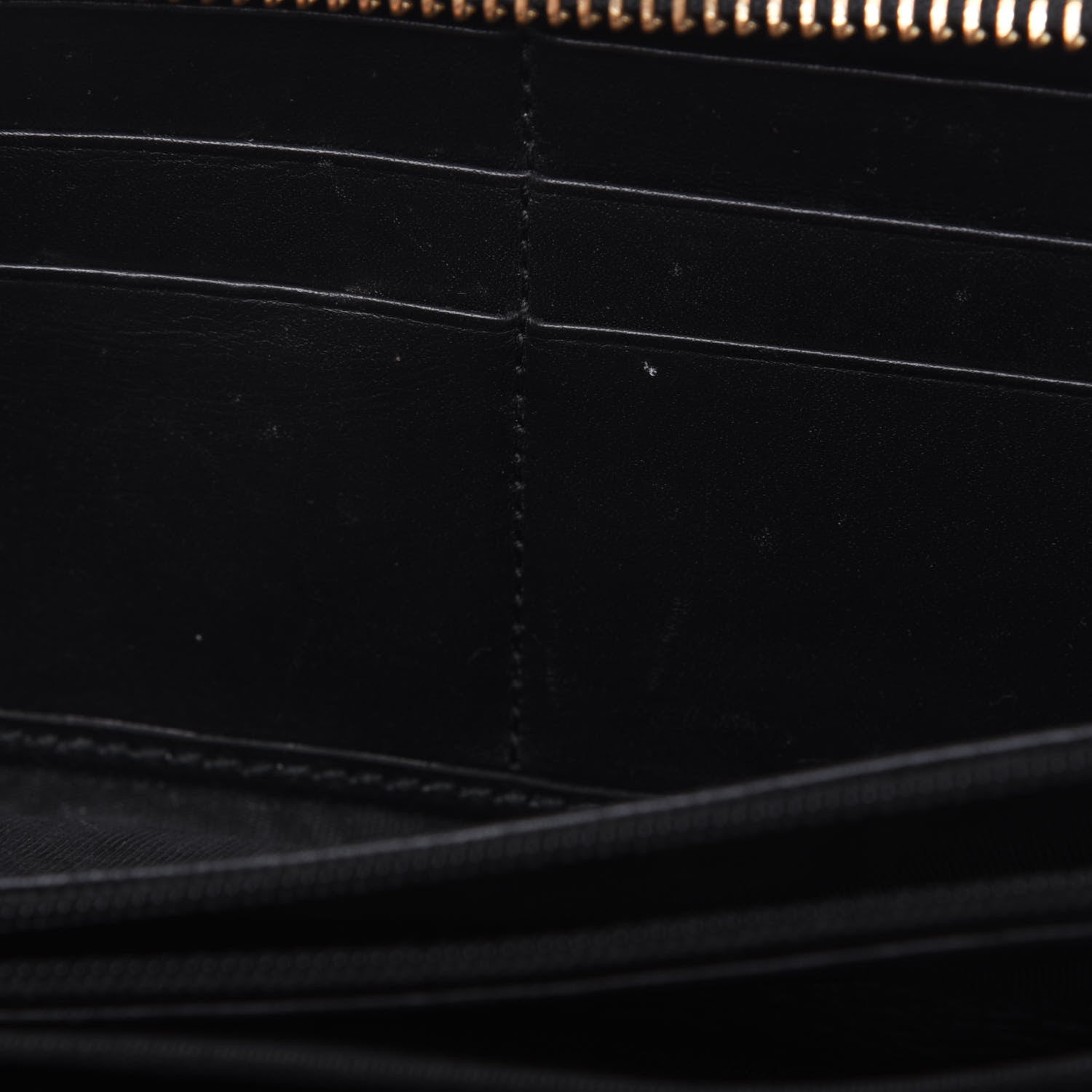 Gucci GG Supreme Monogram Moon Calfskin Zip Around Wallet Beige Ebony Black 8 of 18
