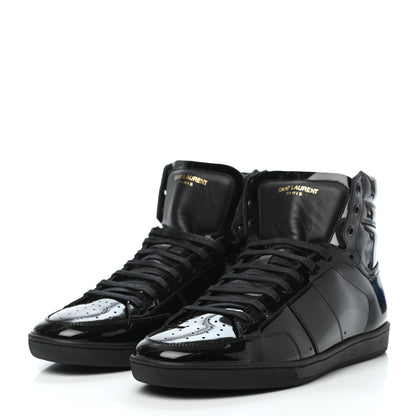 Saint Laurent Patent Court Classic SL/10H High Top Sneakers 44 Black 3 of 10