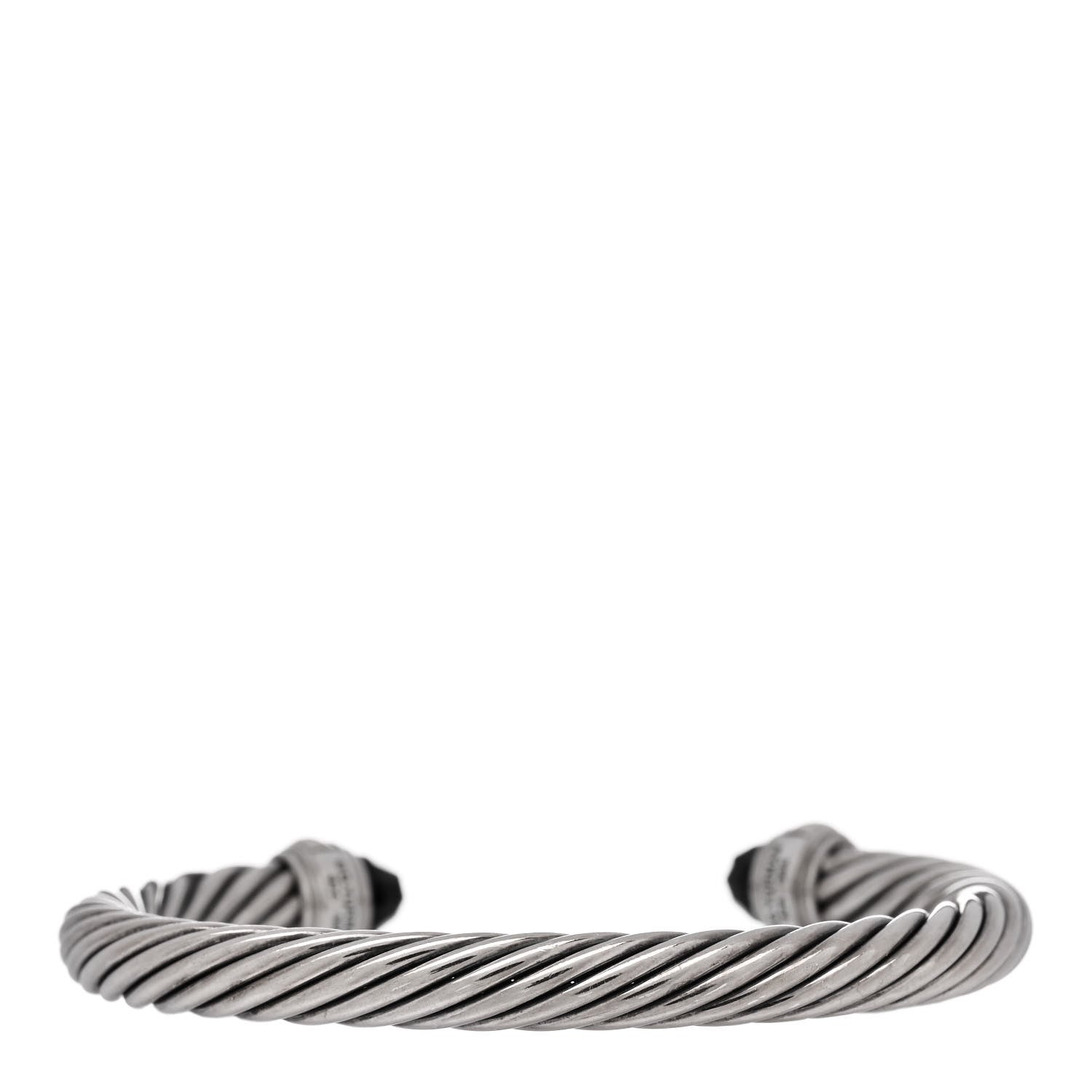 David Yurman Sterling Silver 14K Yellow Gold Black Onyx 7mm Cable Classics Bracelet 2 of 3