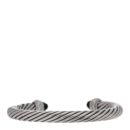 David Yurman Sterling Silver 14K Yellow Gold Black Onyx 7mm Cable Classics Bracelet 2 of 3