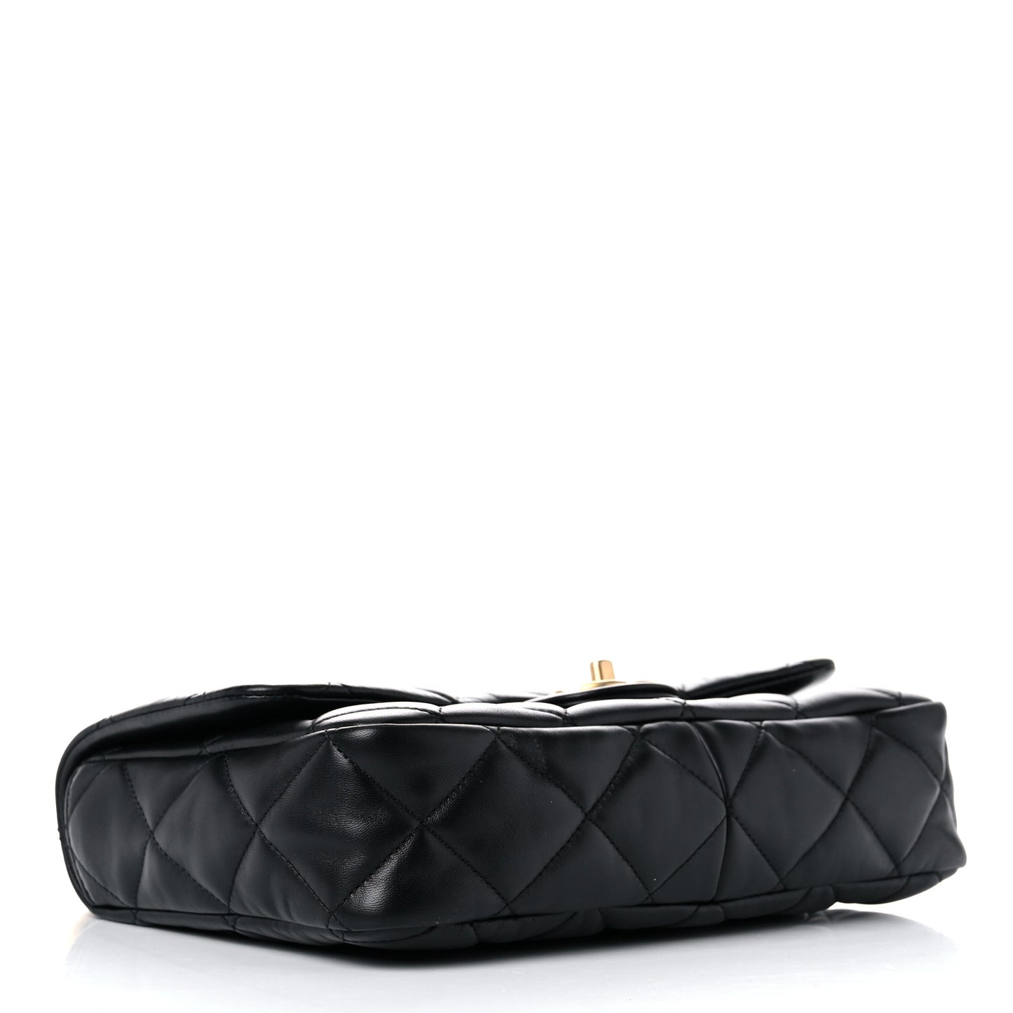 Lambskin Quilted Large CC Funky Town Flap Black