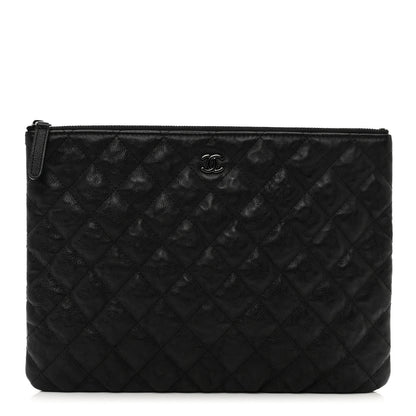 Chanel Crumpled Calfskin Quilted Medium Cosmetic Case So Black 1 of 7