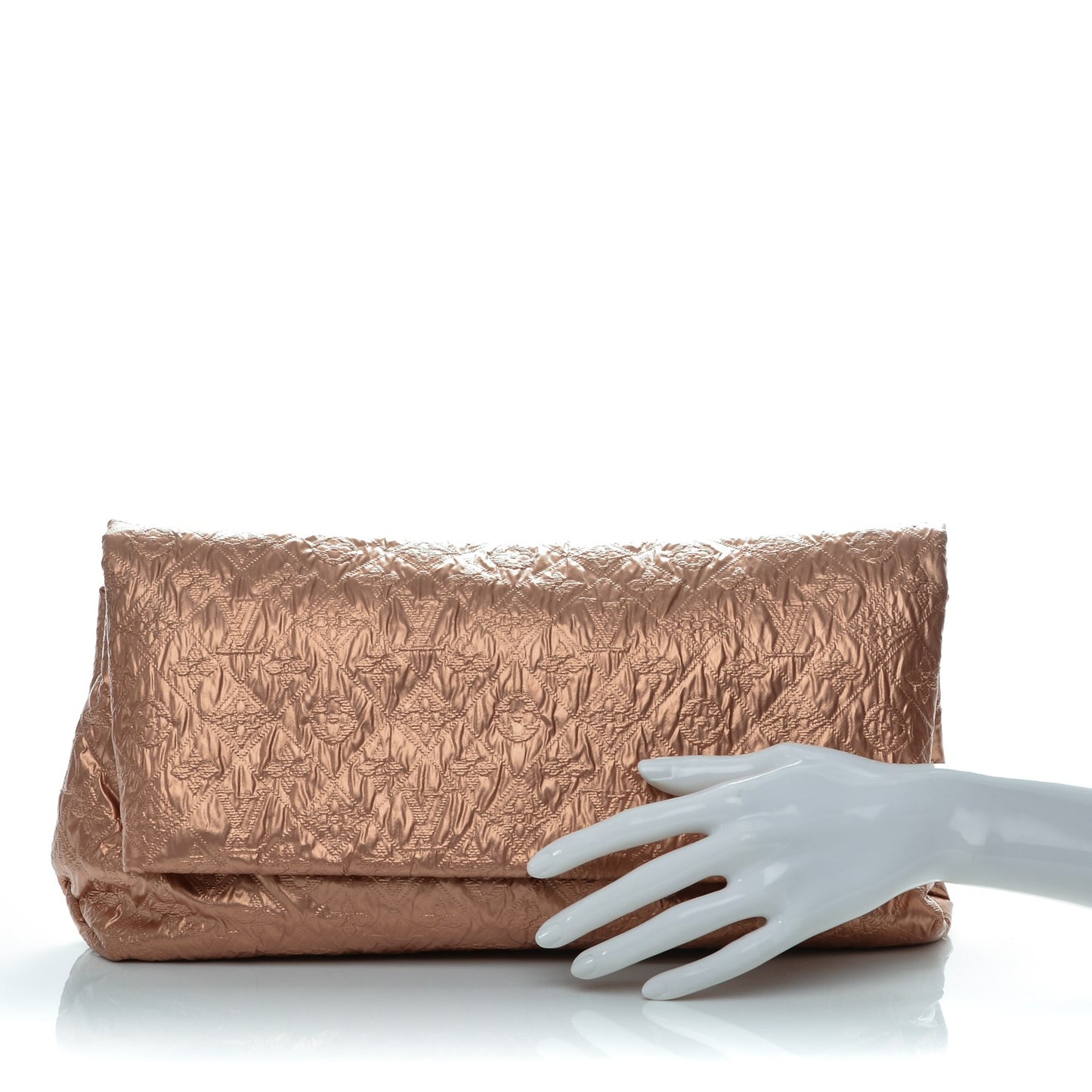Jacquard Quilted Monogram Limelight Clutch GM Rose Gold