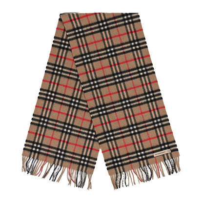 Burberry Cashmere House Check Fringe Scarf Camel 2 of 3