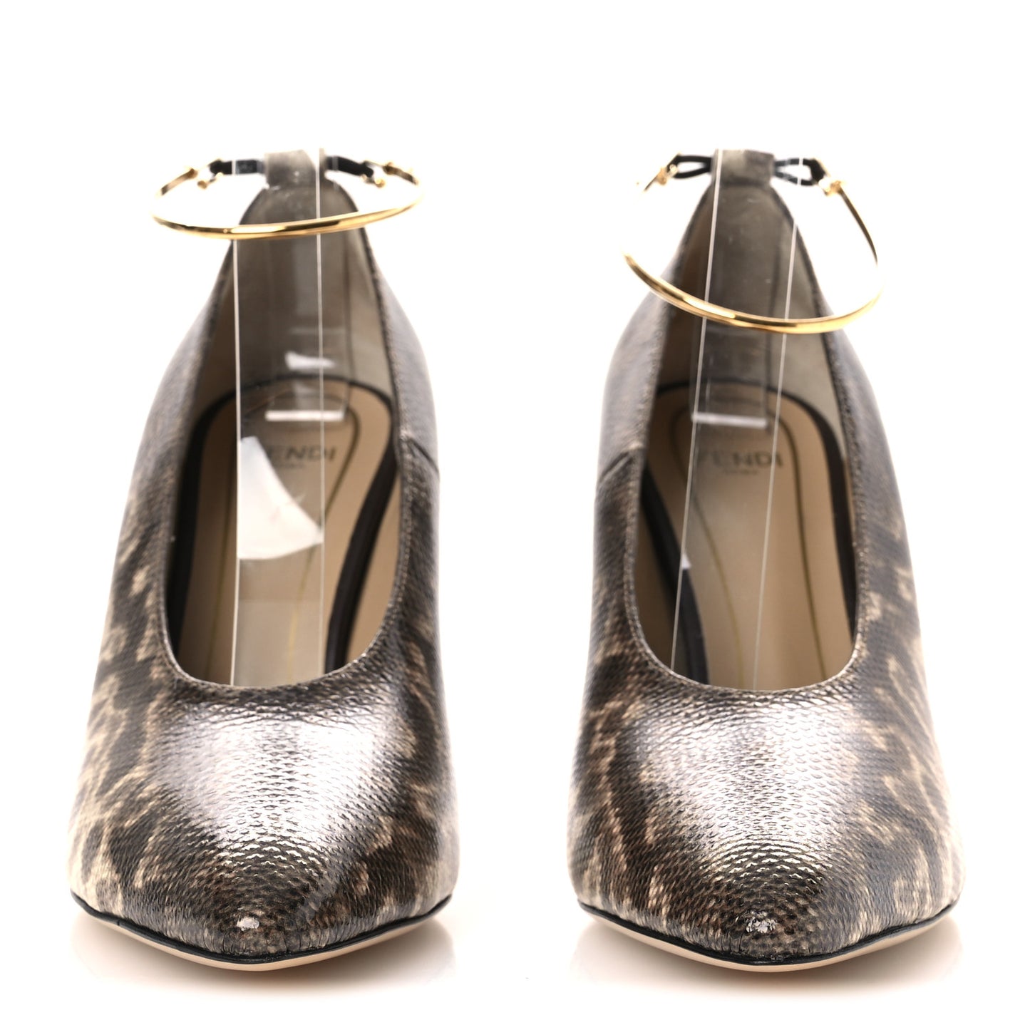 Vitello Karung Effect Filo Pumps 39 Beige