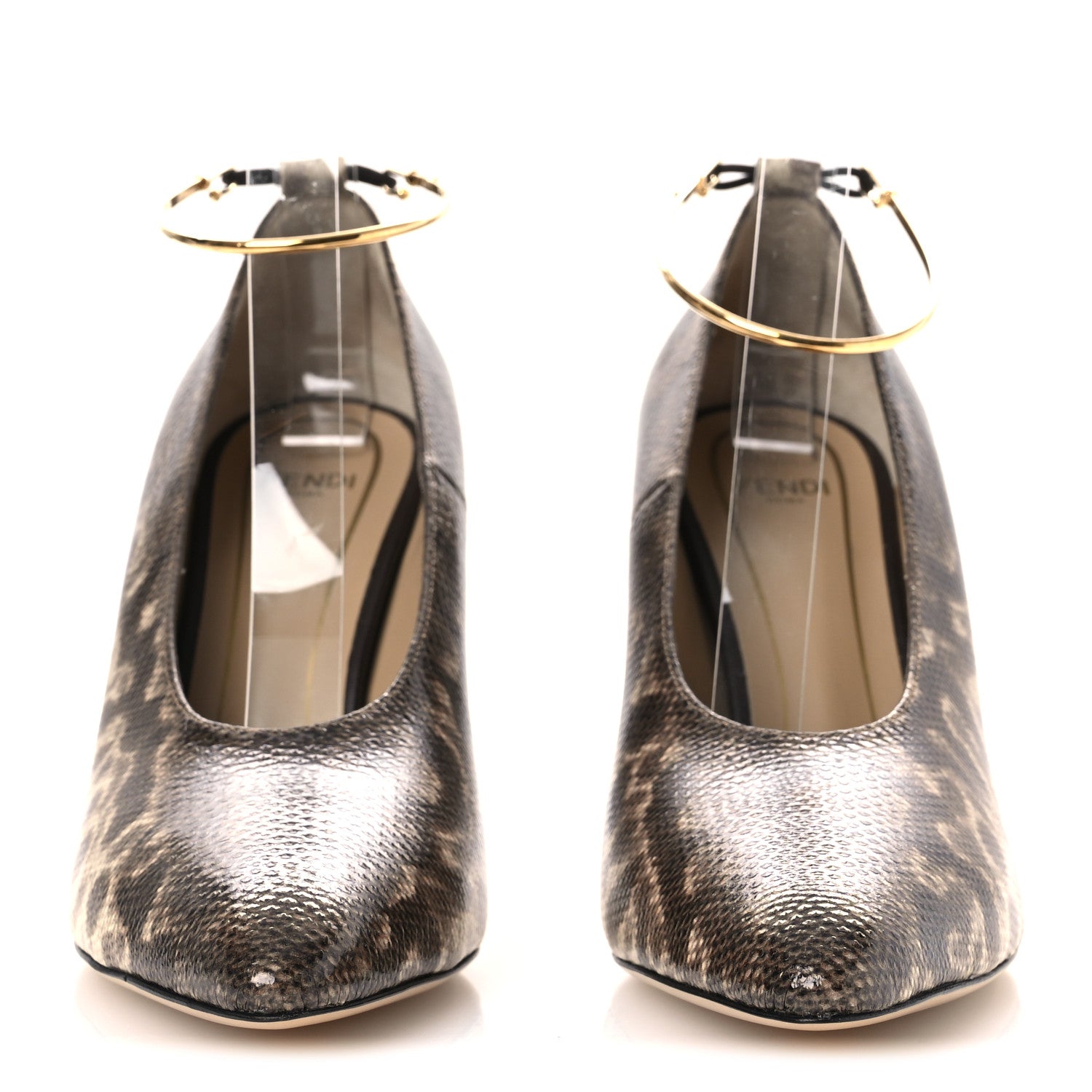 Fendi Vitello Karung Effect Filo Pumps 39 Beige 3 of 11