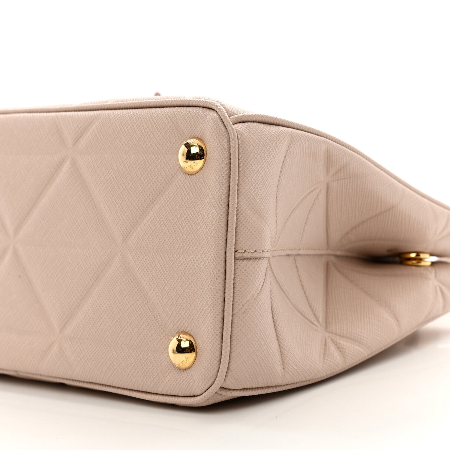 Prada Saffiano Triangle Small Galleria Double Zip Tote Cammeo 9 of 9