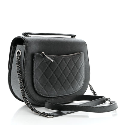 Chanel Metallic Caviar Quilted Medium Coco Curve Messenger Flap Black Ruthenium 2 of 10