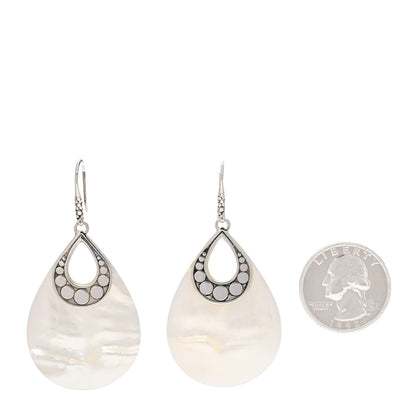 John Hardy Sterling Silver Mother of Pearl Dot Teardrop Earrings 2 of 4