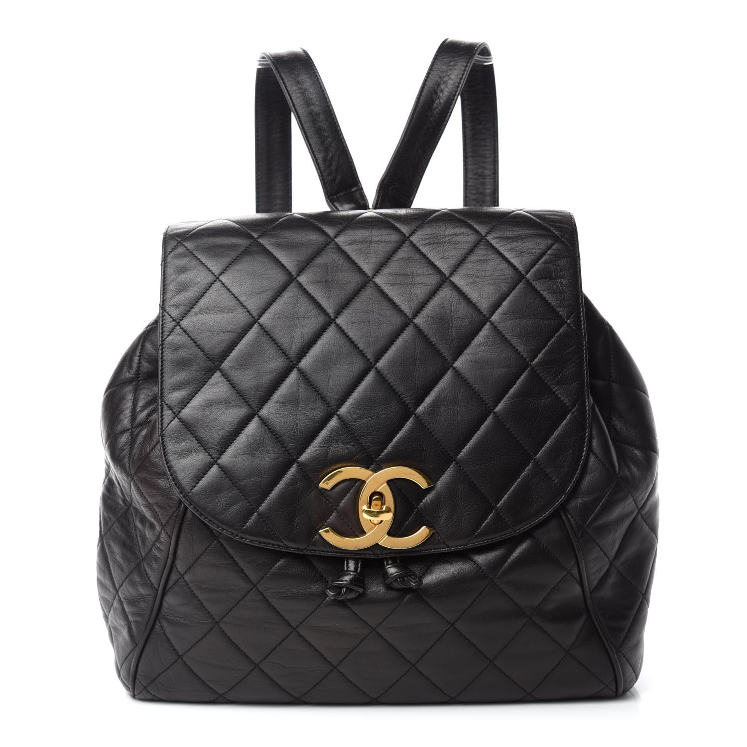 Chanel Lambskin Quilted Drawstring Backpack Black 1 of 10