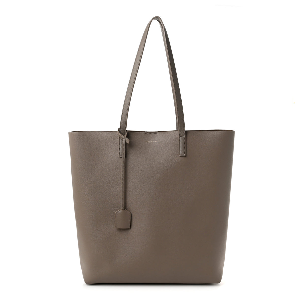 Calfskin North-South Shopping Tote Dark Beige