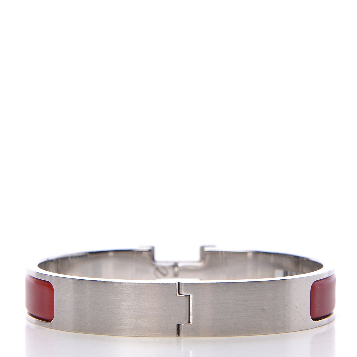 Hermes Matte Enamel Narrow Clic Clac HH Bracelet GM Rouge H 3 of 4