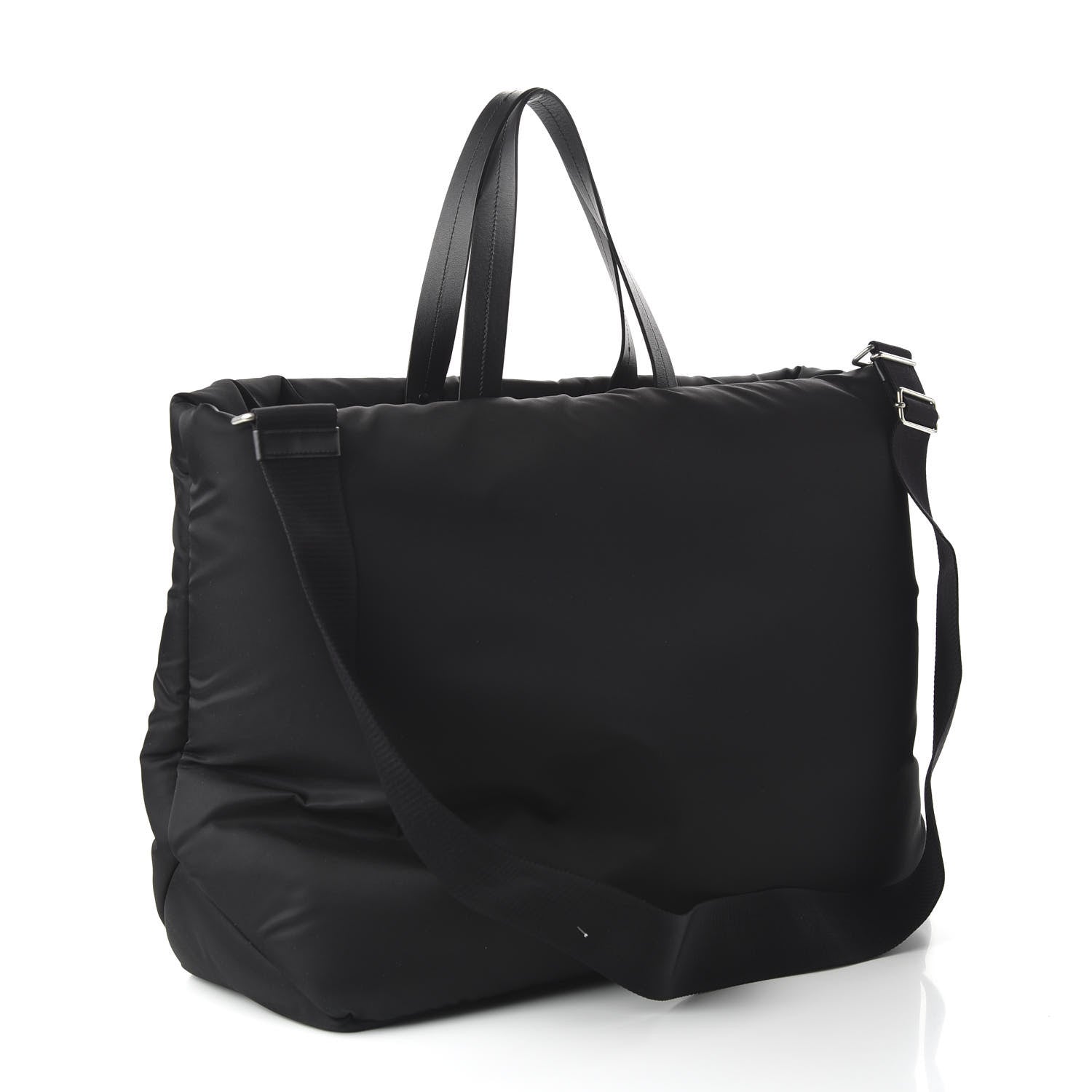 Prada Tessuto Nylon Soft Padded Medium Shopping Tote Black 3 of 10