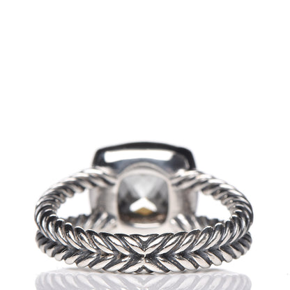 David Yurman Sterling Silver Diamond Prasiolite 7mm Petite Albion Ring 54 7 4 of 6