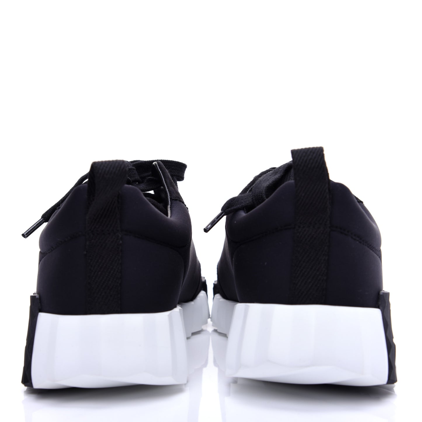 Technical Jersey Suede Goatskin Bouncing Sneakers 36.5 Black White