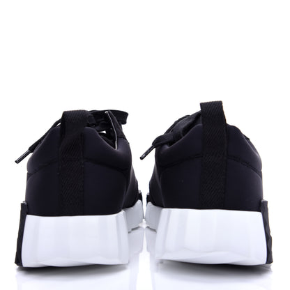 Hermes Technical Jersey Suede Goatskin Bouncing Sneakers 36.5 Black White 5 of 13
