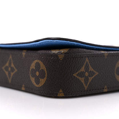Louis Vuitton Monogram 2021 Christmas Animation China Wall Pochette Felicie Chain Wallet Myosotis Blue 7 of 9