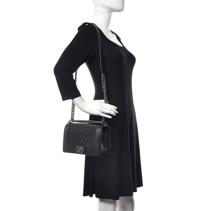 Chanel Caviar Quilted Medium Boy Flap Black 2 of 10