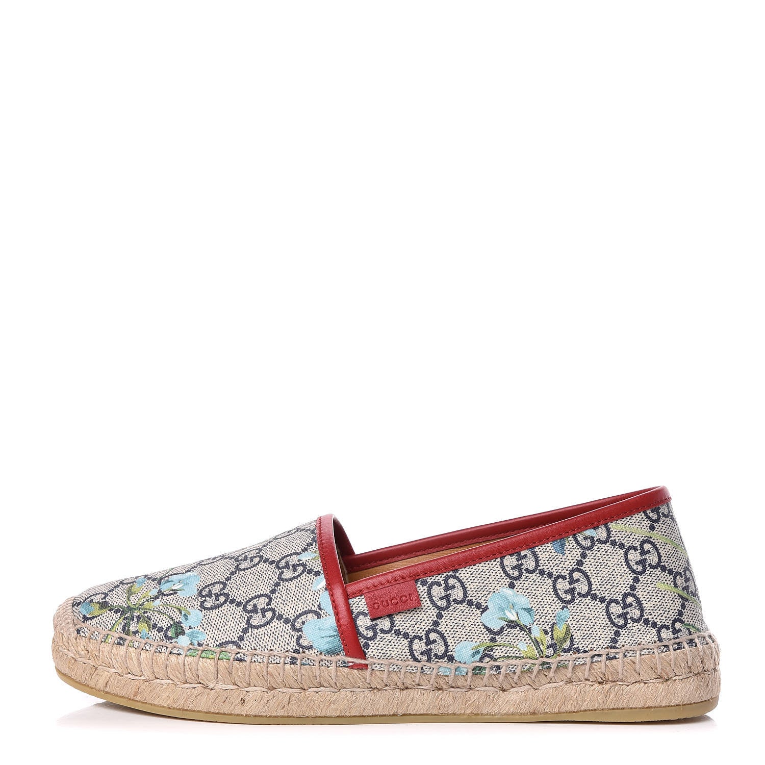 Gucci GG Supreme Monogram Blooms Espadrilles 38 Beige Blue Navy Hibiscus Red 1 of 11
