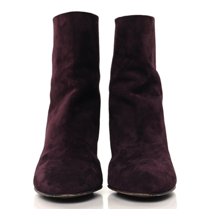 Chanel Suede Calfskin CC Short Boots 37 Burgundy 3 of 9