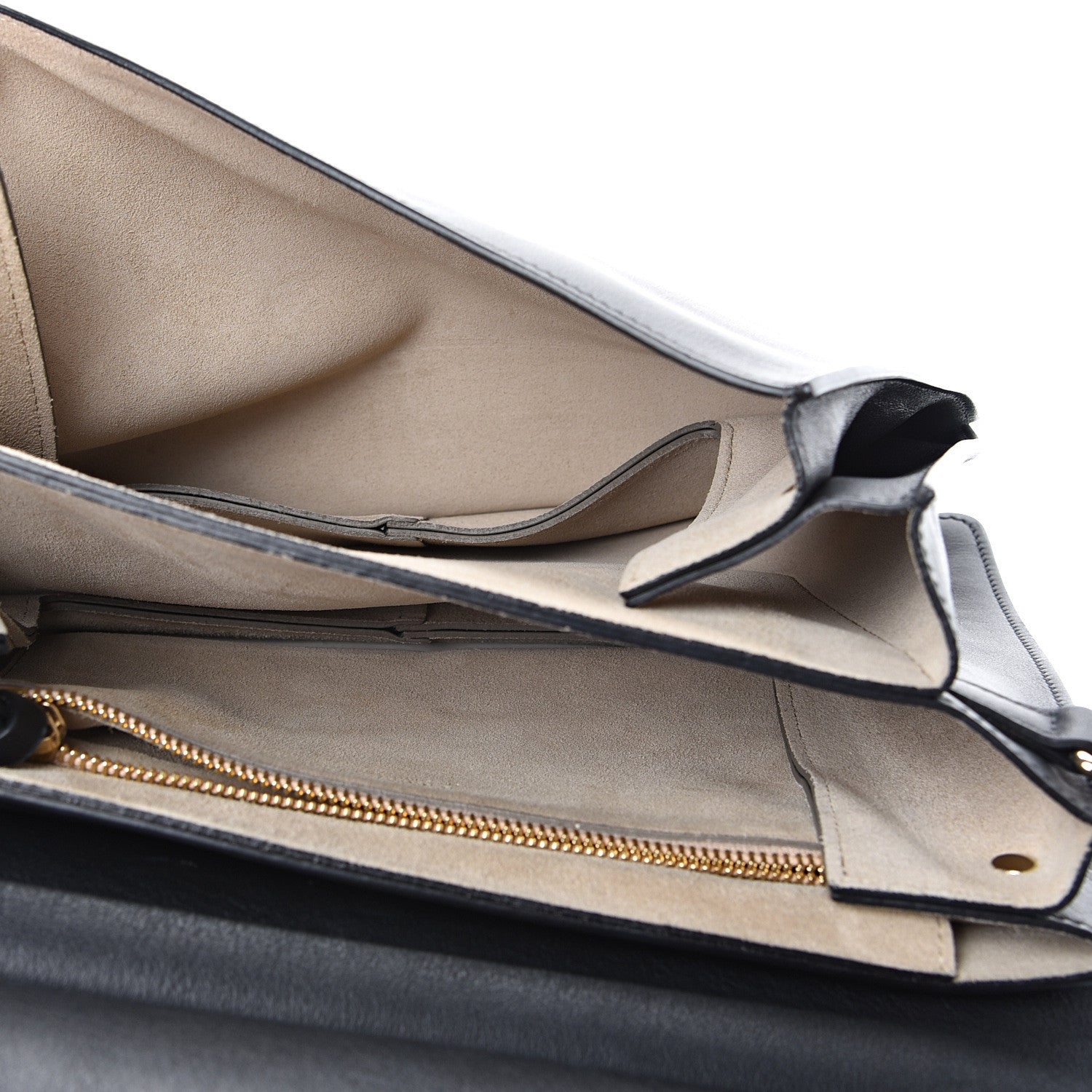 Chloe Suede Calfskin Medium Faye Shoulder Bag Black 4 of 10