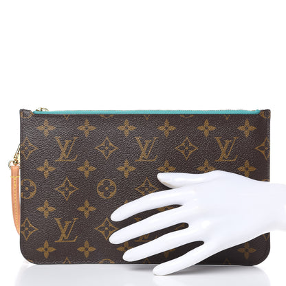 Louis Vuitton Monogram Neverfull MM GM Pochette Turquoise 2 of 7