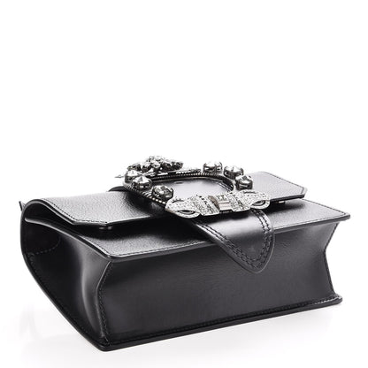 Miu Miu Goatskin Madras Soft Calf Crystal Embellished Shoulder Bag Nero Black 4 of 6