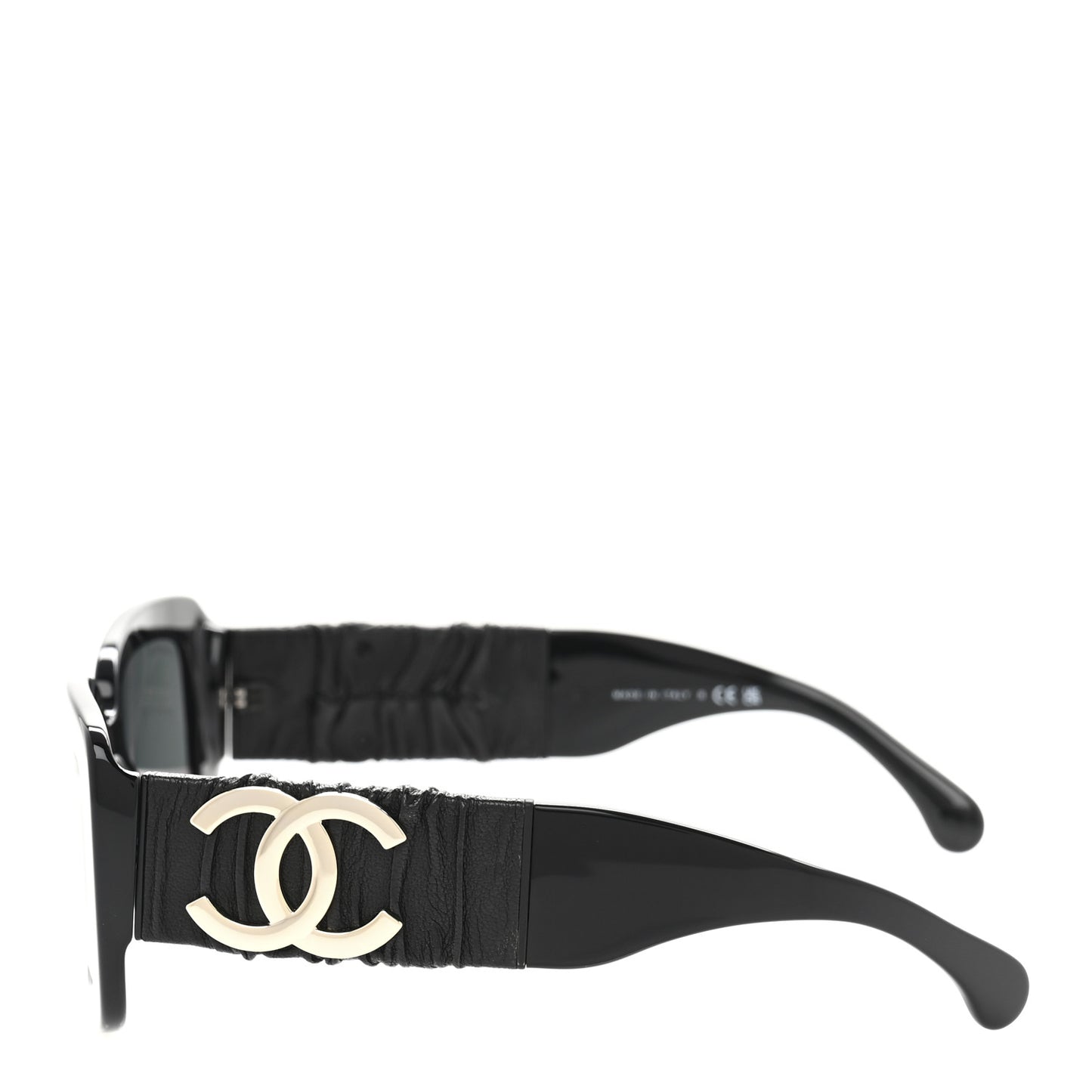 Acetate Calfskin Square Sunglasses 5473-Q Black