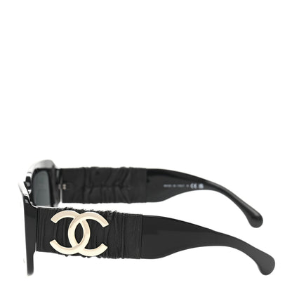 Chanel Acetate Calfskin Square Sunglasses 5473-Q Black 3 of 8