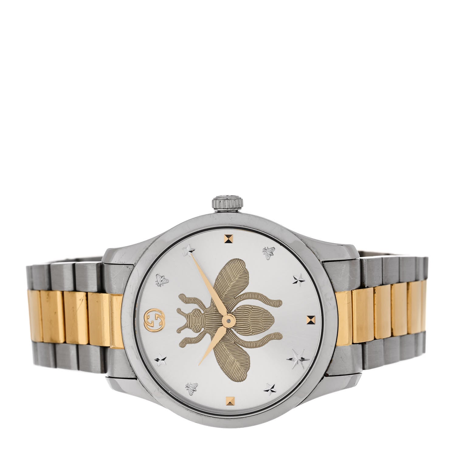 Gucci Stainless Steel 38mm G-Timeless Two Tone Bee Quartz Watch 2 of 5