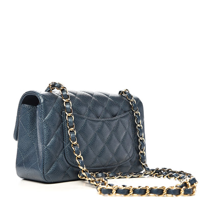 Chanel Iridescent Caviar Quilted Mini Rectangular Flap Blue 2 of 11