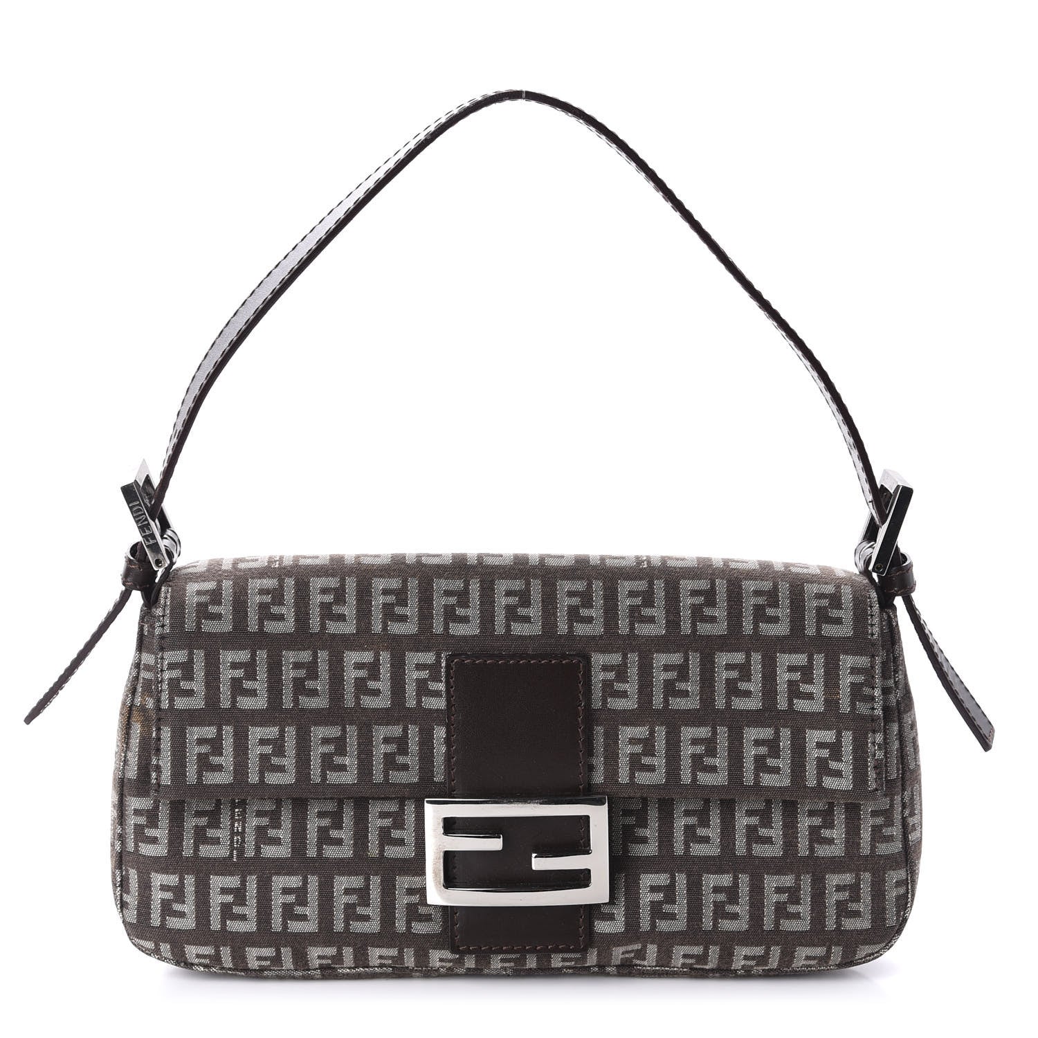 Fendi Zucchino Vitello Baguette Testa di Moro Beige 1 of 9