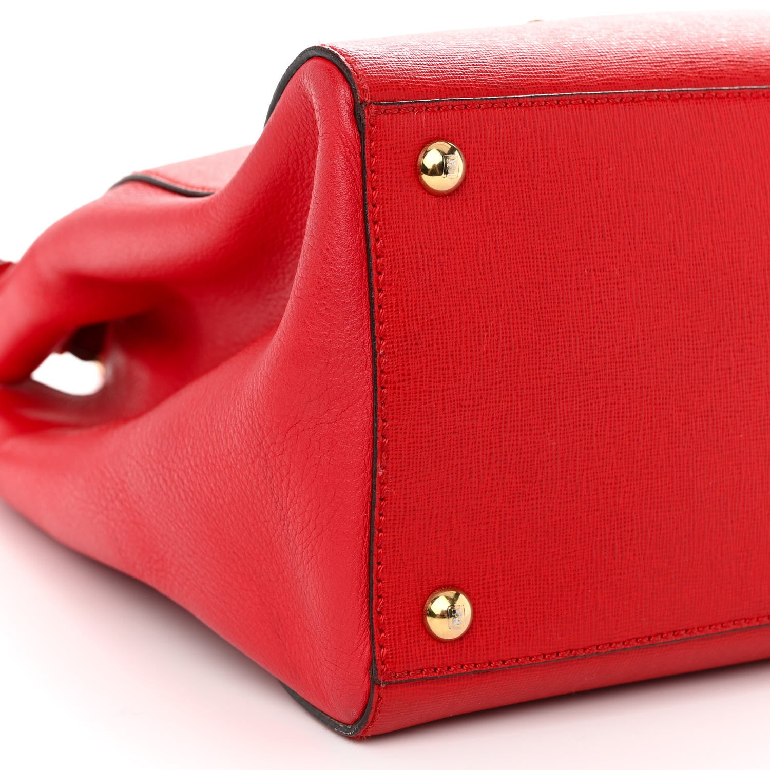 Fendi Vitello Elite Flamingo Regular 2Jours Tote Rosso Fiamma 8 of 13