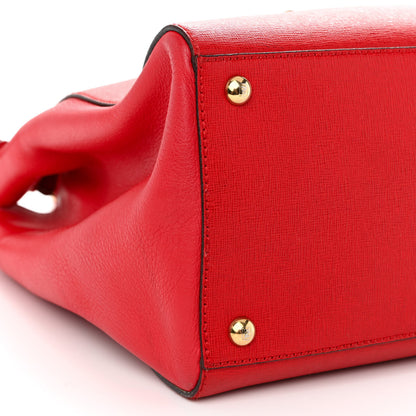 Fendi Vitello Elite Flamingo Regular 2Jours Tote Rosso Fiamma 8 of 13